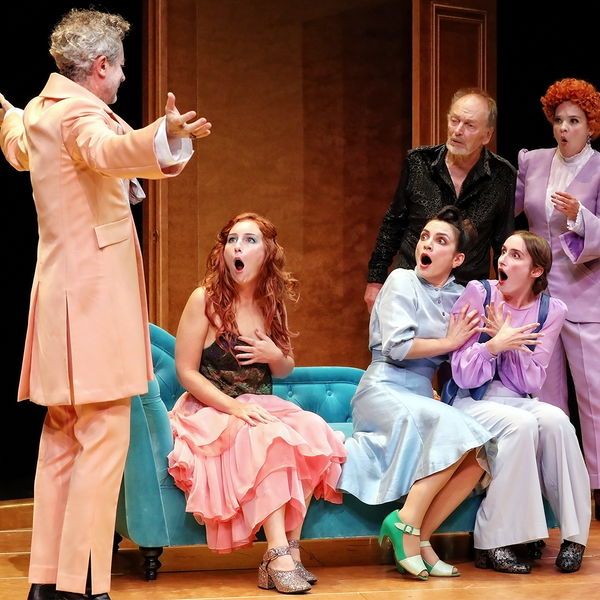 Sean O'Shea, Harriet Gordon Anderson, Jessica Tovey, Elizabeth Nabben, John Bell and Michelle Doake in THE MISER, directed by Peter Evans (2019)