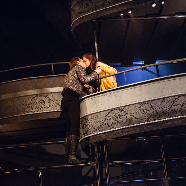 Alex Williams as Romeo and Kelly Paterniti as Juliet in ROMEO AND JULIET, directed by Peter Evans (2016, photo: Daniel Boud)