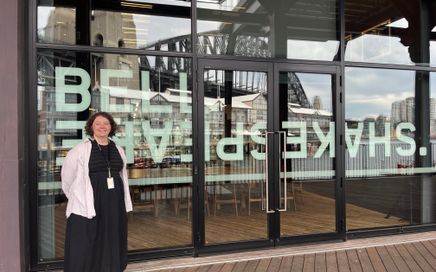 Beatrice Waller outside Bell Shakespeare